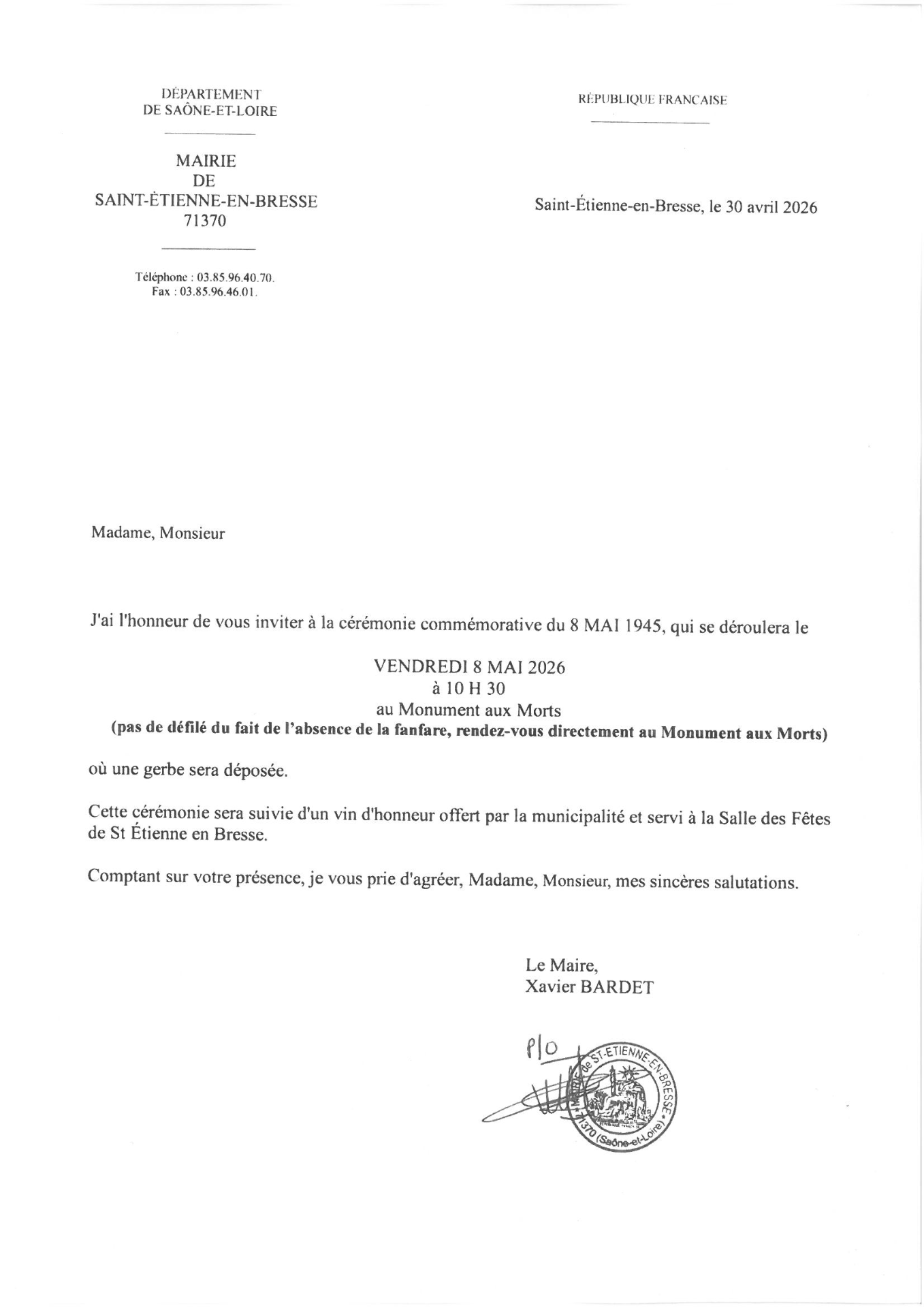Invitation au 8 mai